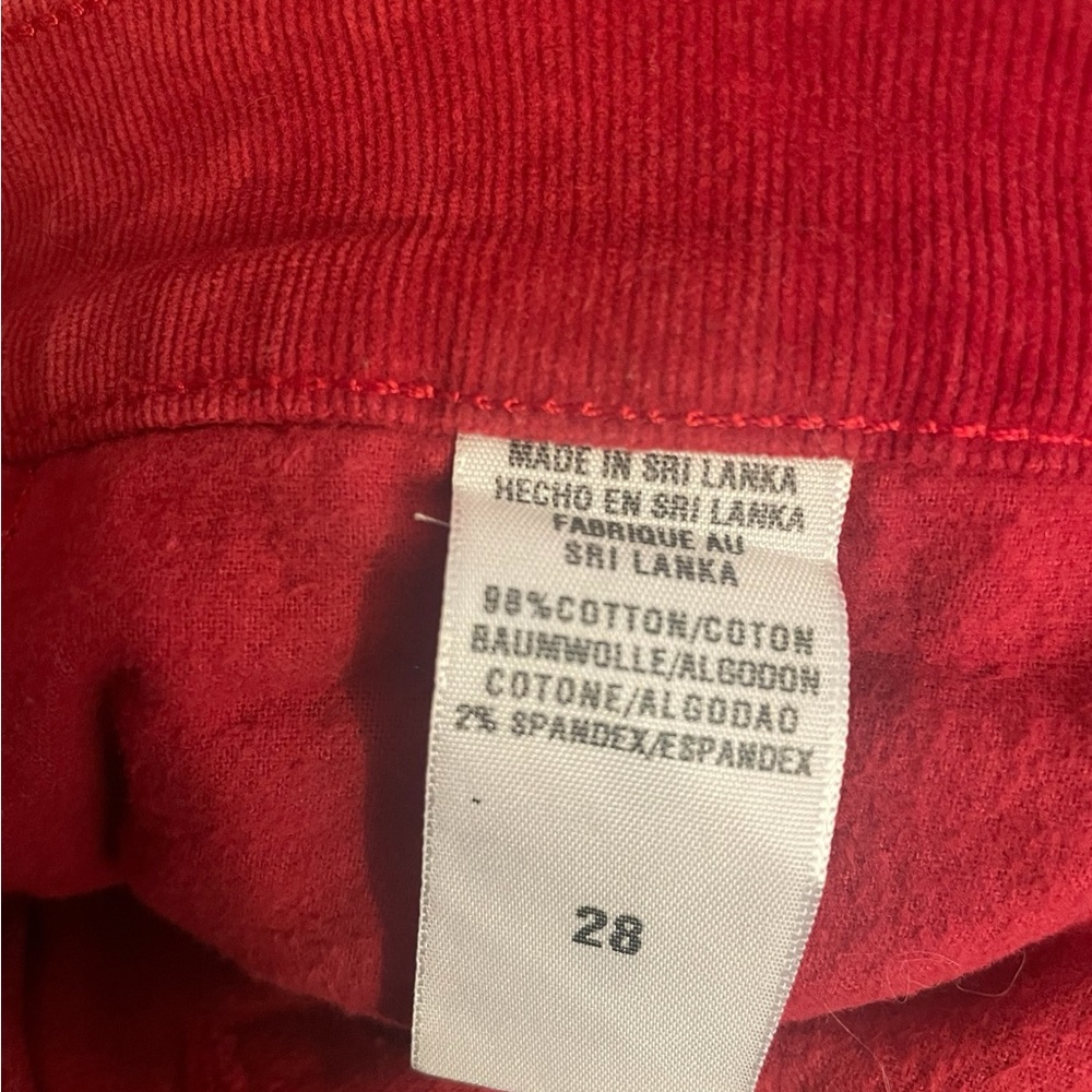 Sz:28 Lucky Brand Women's Red Corduroy Jeans - Picture 8 of 8